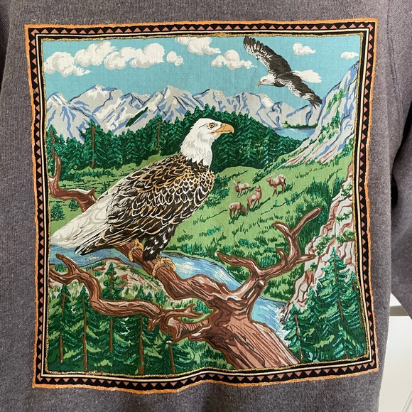 VTG Handpainted Eagle Sweater - Picture 3 of 6